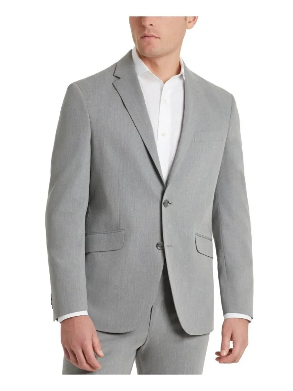 NWT Kenneth Cole Men's L Knit Blazer Stretch Comfort Washable Gray